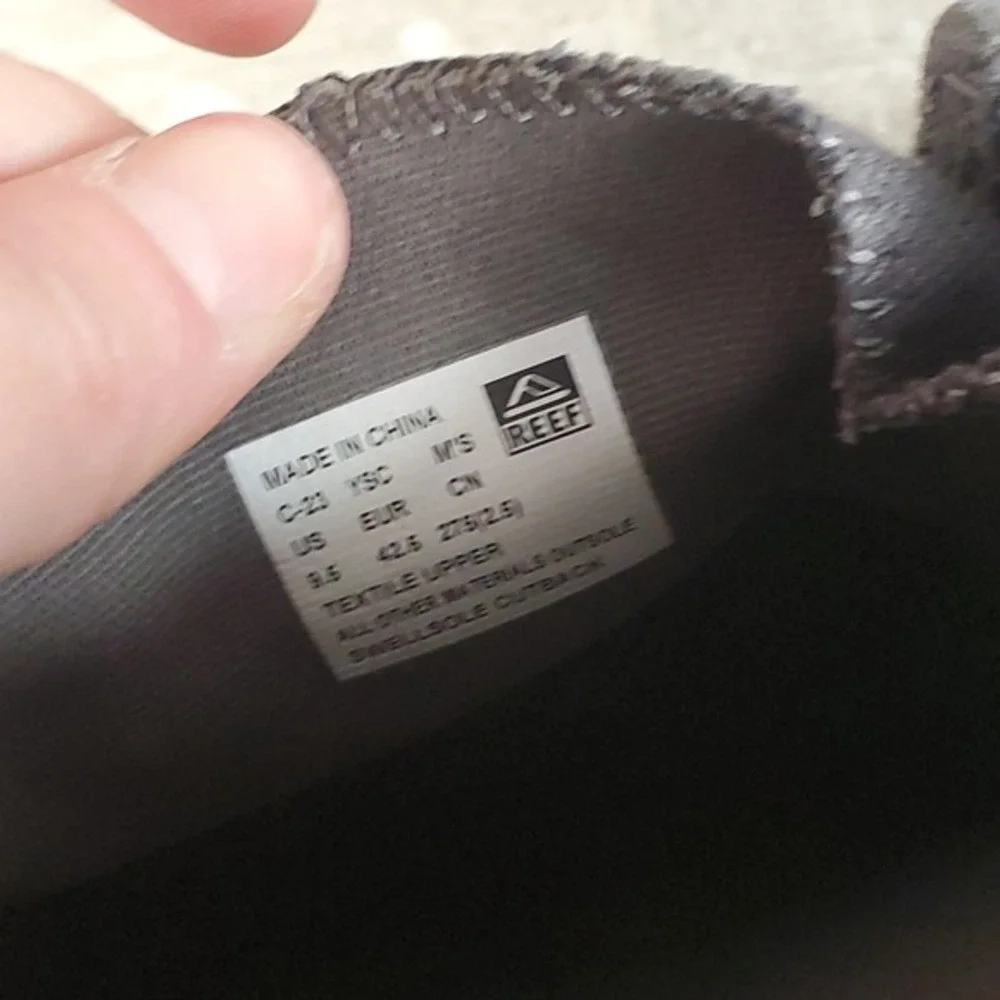Reef Swellsole Cutback Mens Shoes Sz 9.5 Dark Gray Round Toe Lace Up‎ Sneakers